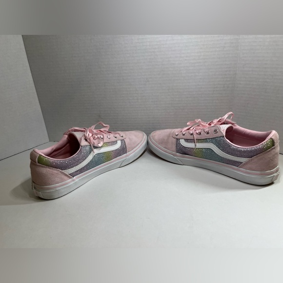 Vans Old Skool Pink Suede Rainbow Glitter Shoe US Missy 6/ Woman's 7.5 - Picture 4 of 7